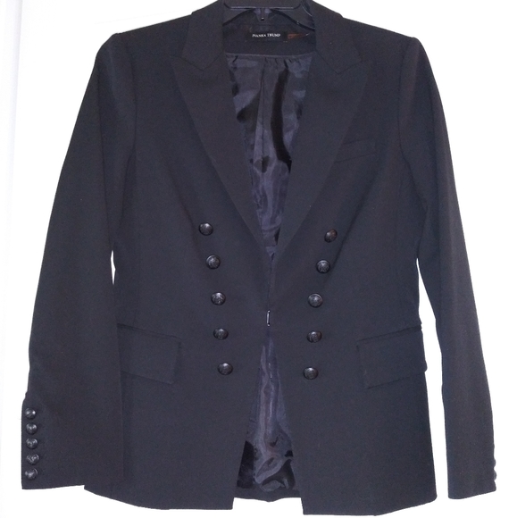 Ivanka Trump Black Double Breasted Jacket Size 12 Like New - Picture 2 of 9